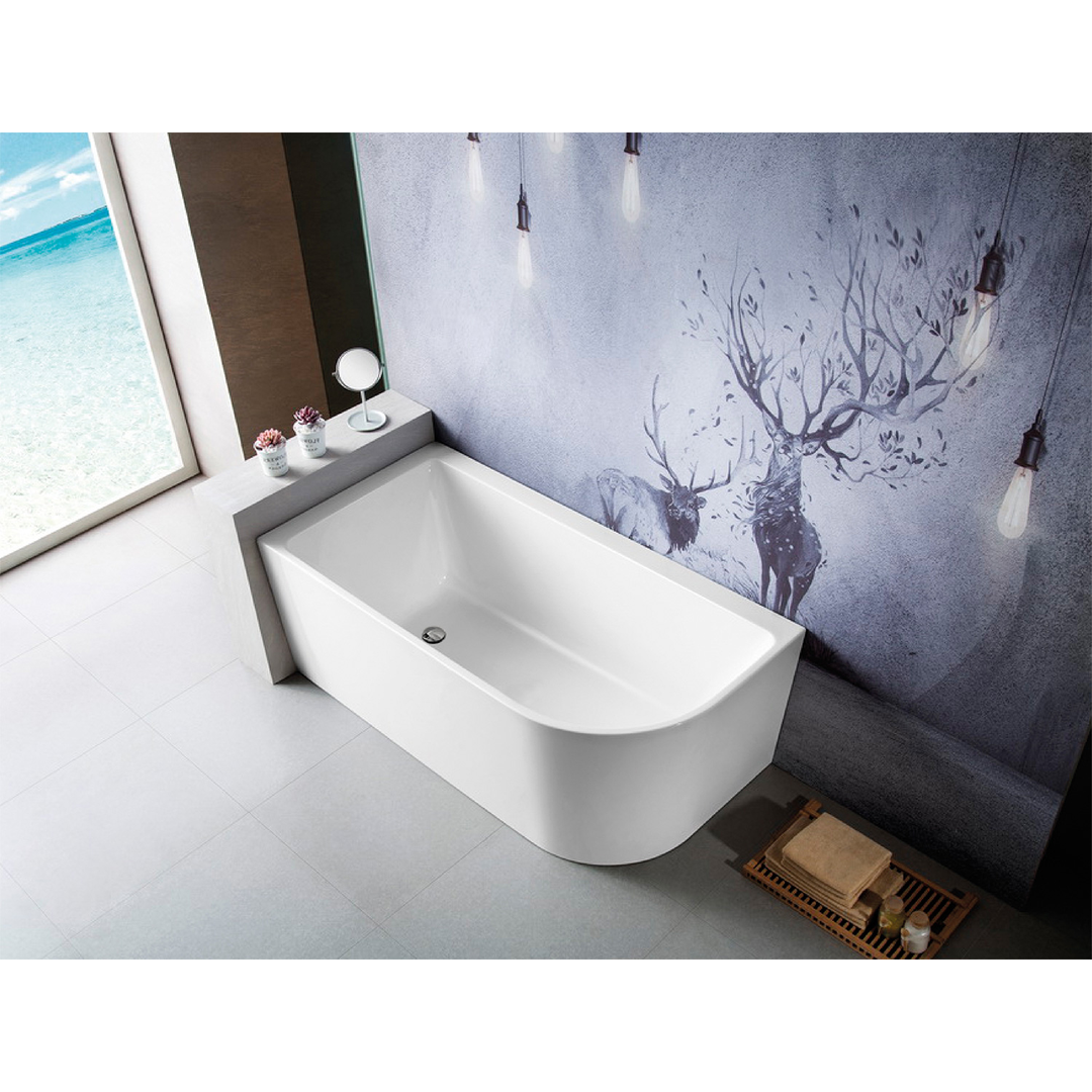 BNK Naga Left Hand Corner Bath Matt White - 1500 X 730 X 560mm