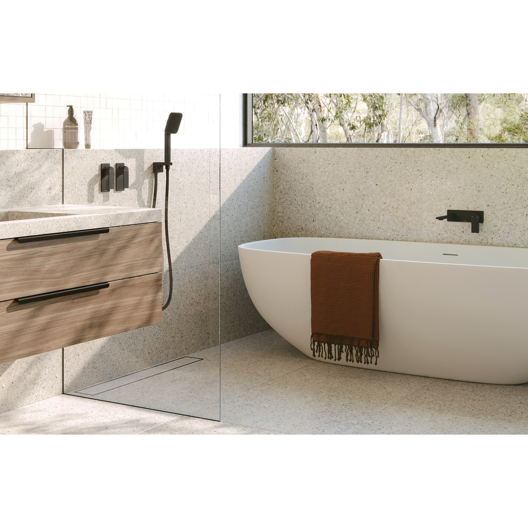 Teel Wall Basin/Bath Phoenix Mixer Set 200mm - Matte Black