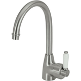 Fienza Eleanor Gooseneck Kitchen Sink Mixer - Brushed Nickel/Ceramic