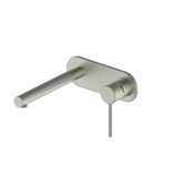 Greens Maci Wall Basin Mixer With Plate - Brushed Nickel