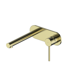 Greens Maci Wall Basin Mixer With Plate - Brushed Brass