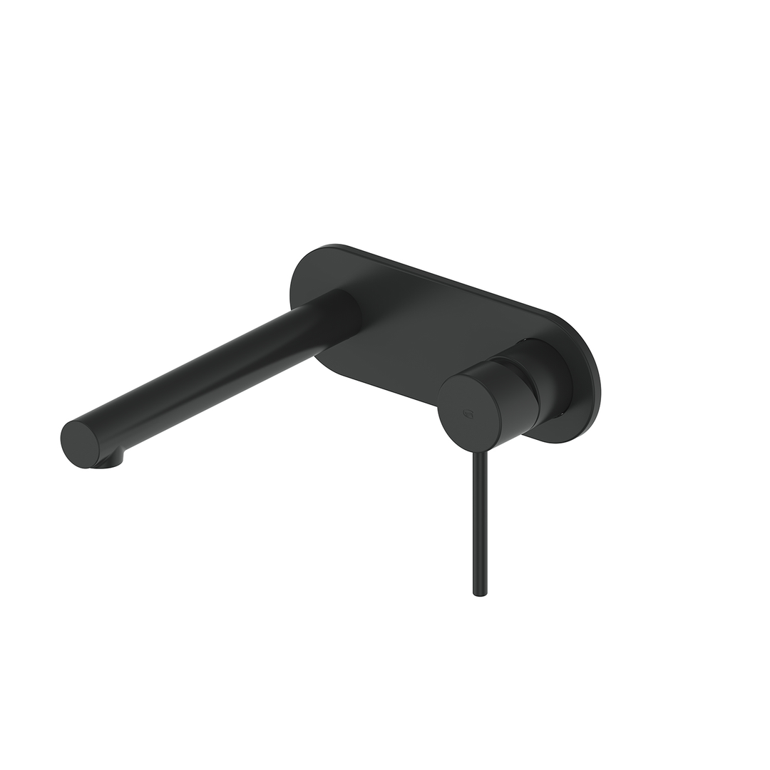 Greens Maci Wall Basin Mixer With Plate - Matte Black