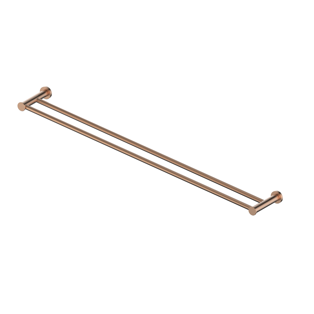Greens Reflect Double Towel Rail - Brushed Copper