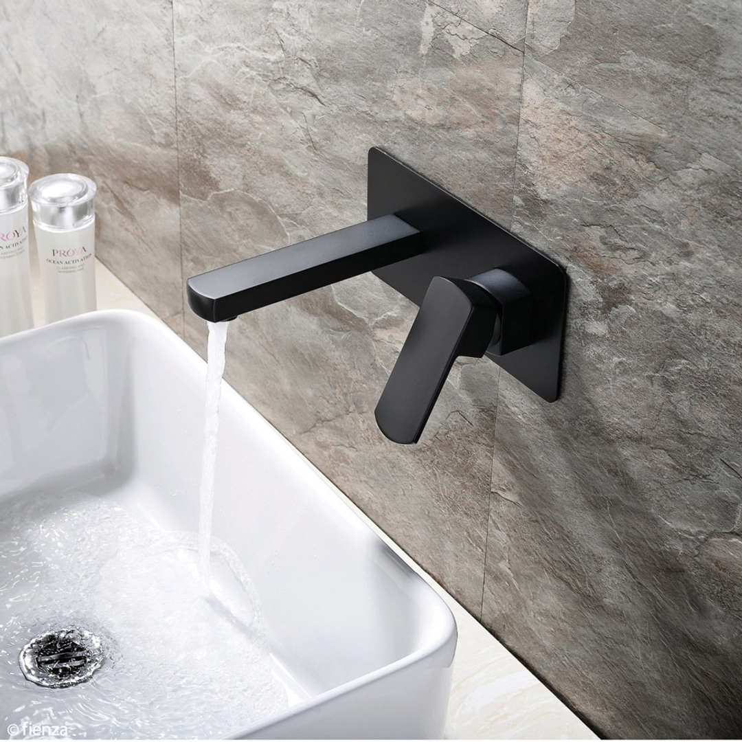 Fienza Koko Wall Basin Mixer Matte Black
