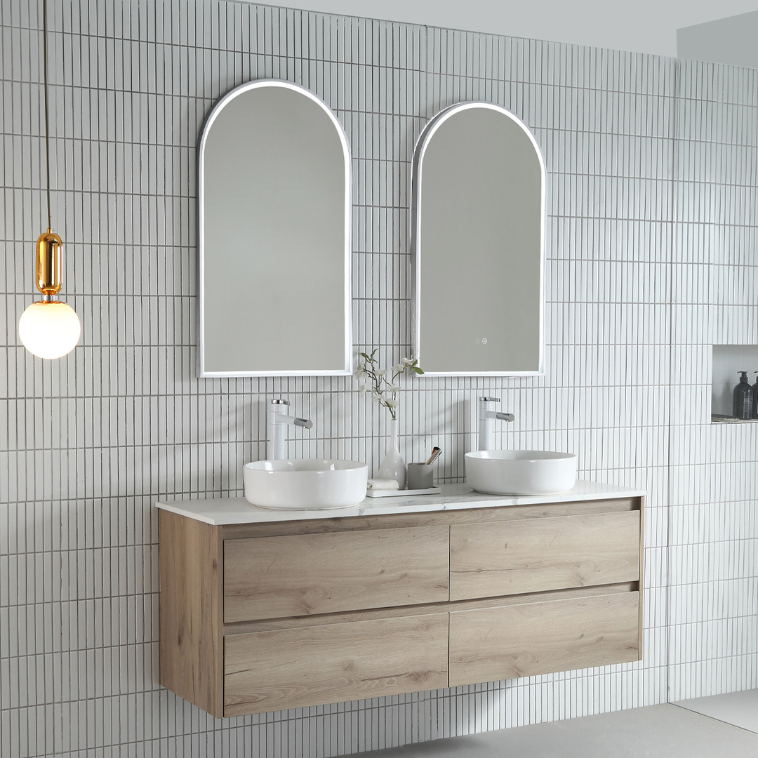 Arch 500D Led Remer Mirror 510H X 910W X 40D - Brushed Brass