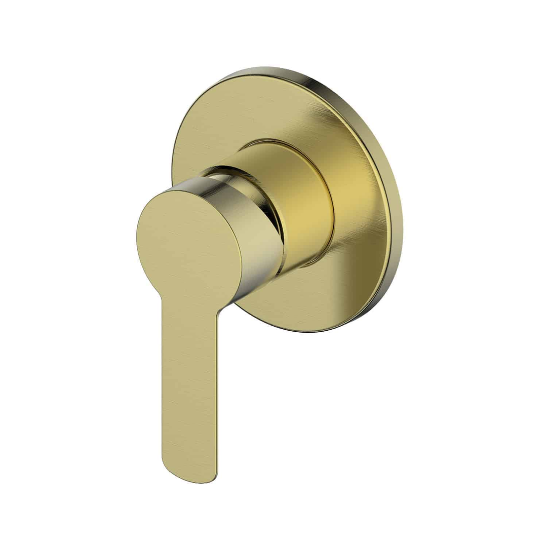 Greens Astro Ii Shower Mixer Round Plate - Brushed Brass