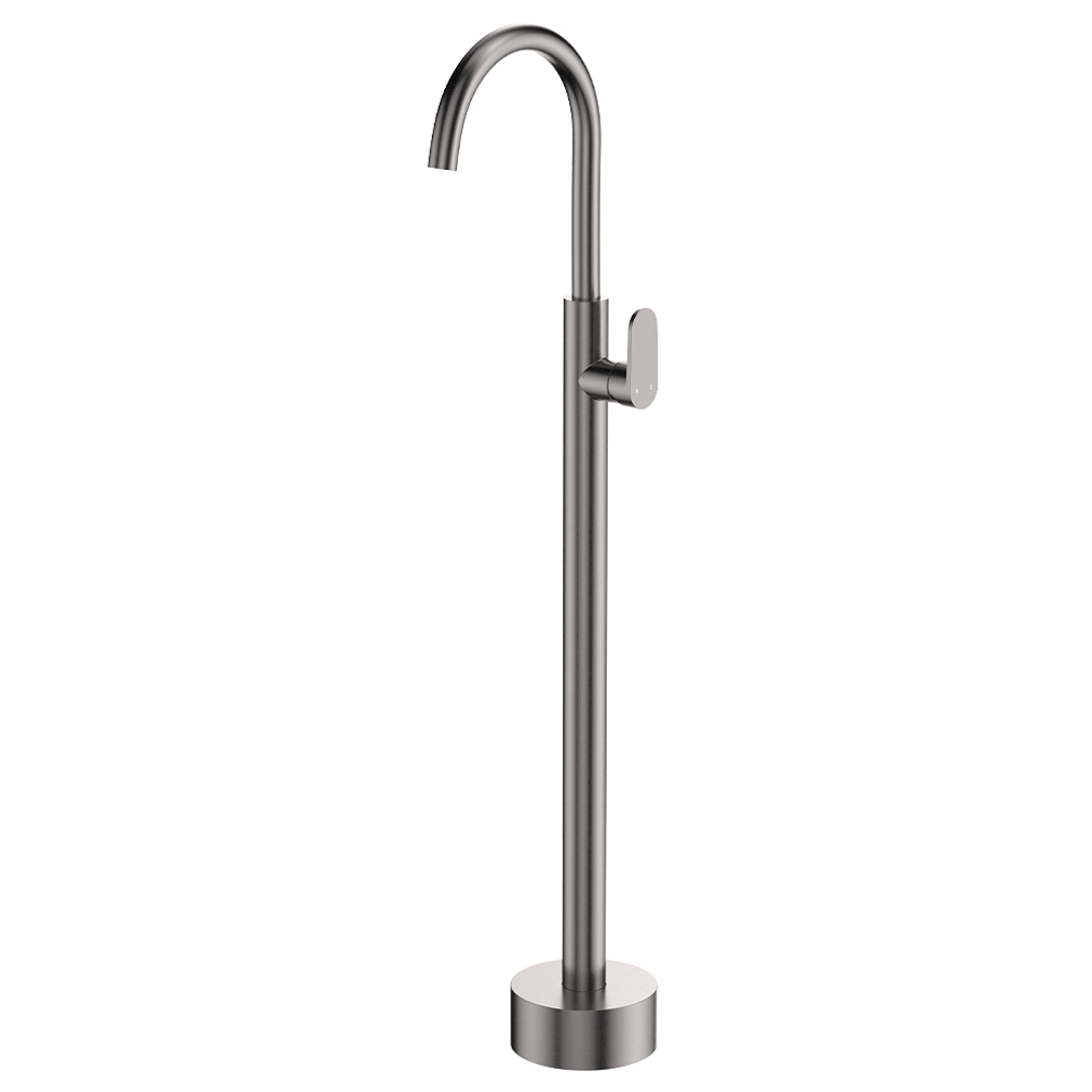 Fienza Empire Slim Floor Mounted Basin/Bath Mixer - Gunmetal Lf