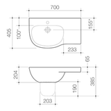 CARE 700 RH SHELF WB NTH NOF BY CAROMA