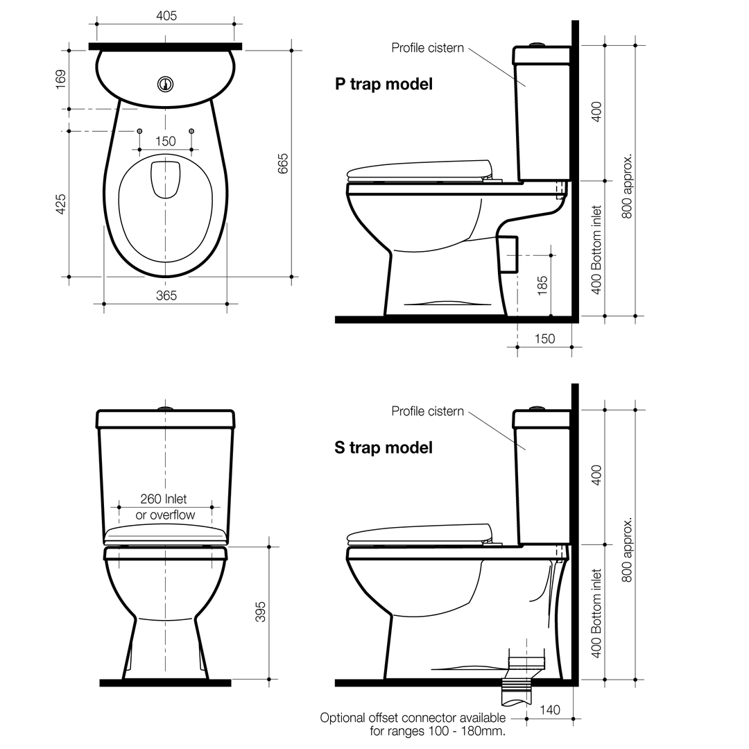 Profile/Tempo 4 Close Coupled P Trap Caroma Suite White
