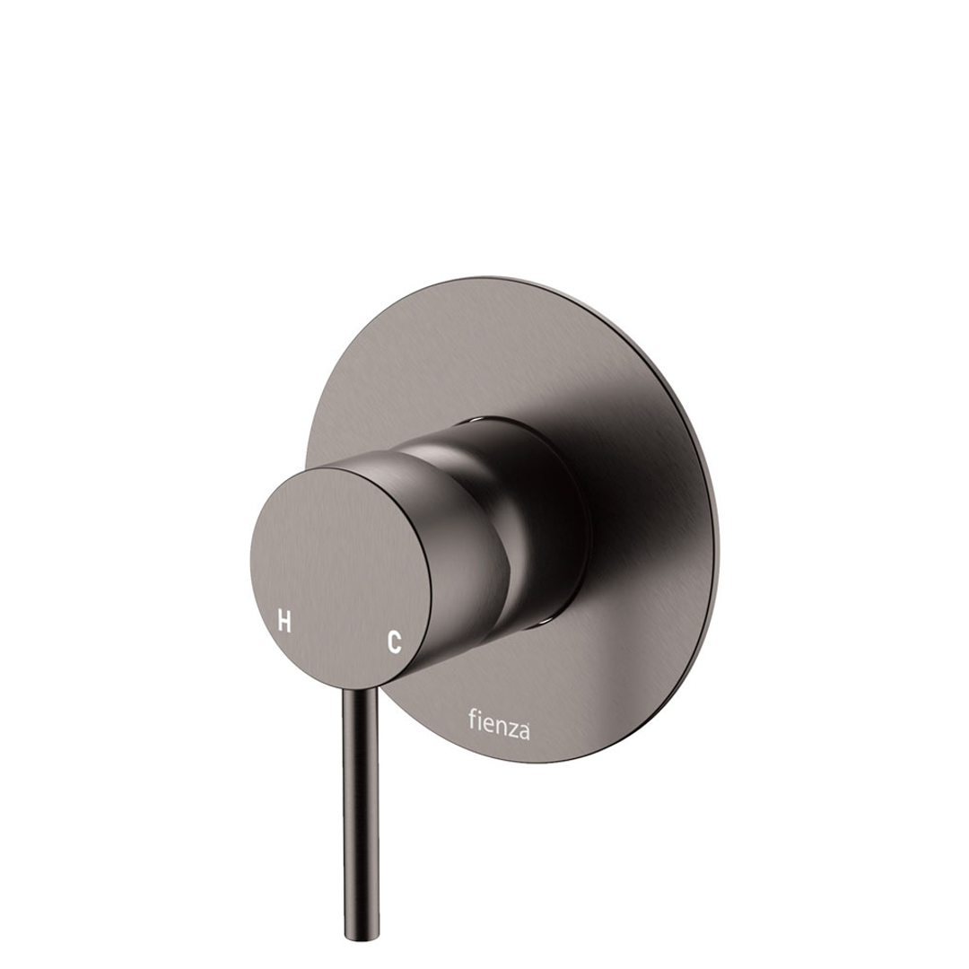 Kaya Wall Fienza Mixer Large Round Plate Gun Metal Lf Sus304