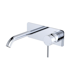 Fienza Kaya Basin/Bath Wall Mixer 160Mm Outlet Set - Chrome Soft Square With Chrome Plates