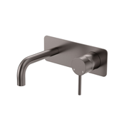Fienza Kaya Basin/Bath Wall Mixer Set Rectangular Plate 130Mm Outlet - Gunmetal Lf Sus304