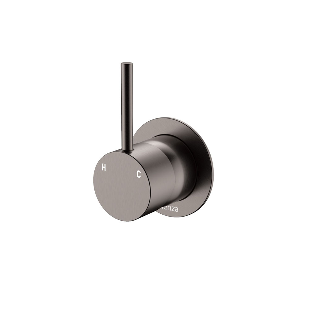 Fienza Kaya Up Wall Mixer Small Round Plate - Gunmetal Lf Sus304