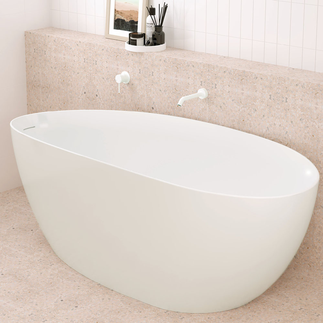 Fienza Kaya Wall Basin/Bath 180mm Outlet - Matte White