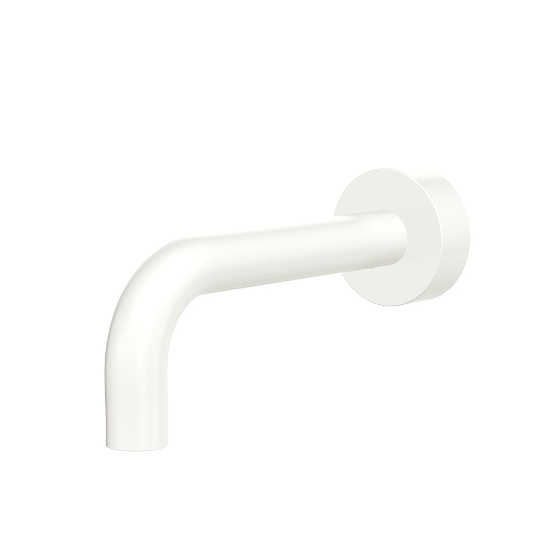 Fienza Kaya Wall Basin/Bath 130Mm Outlet Round Plate - Matte White Lf Sus304