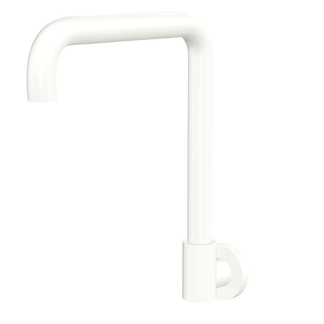 Fienza Kaya Squareline Wall Swivel Outlet Sus304 & Lf Brass - Matte White Lf