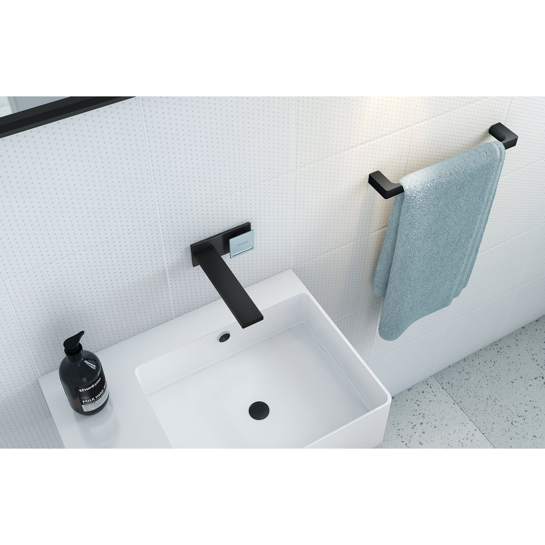 Gloss Hand Phoenix Towel Rail - Matte Black