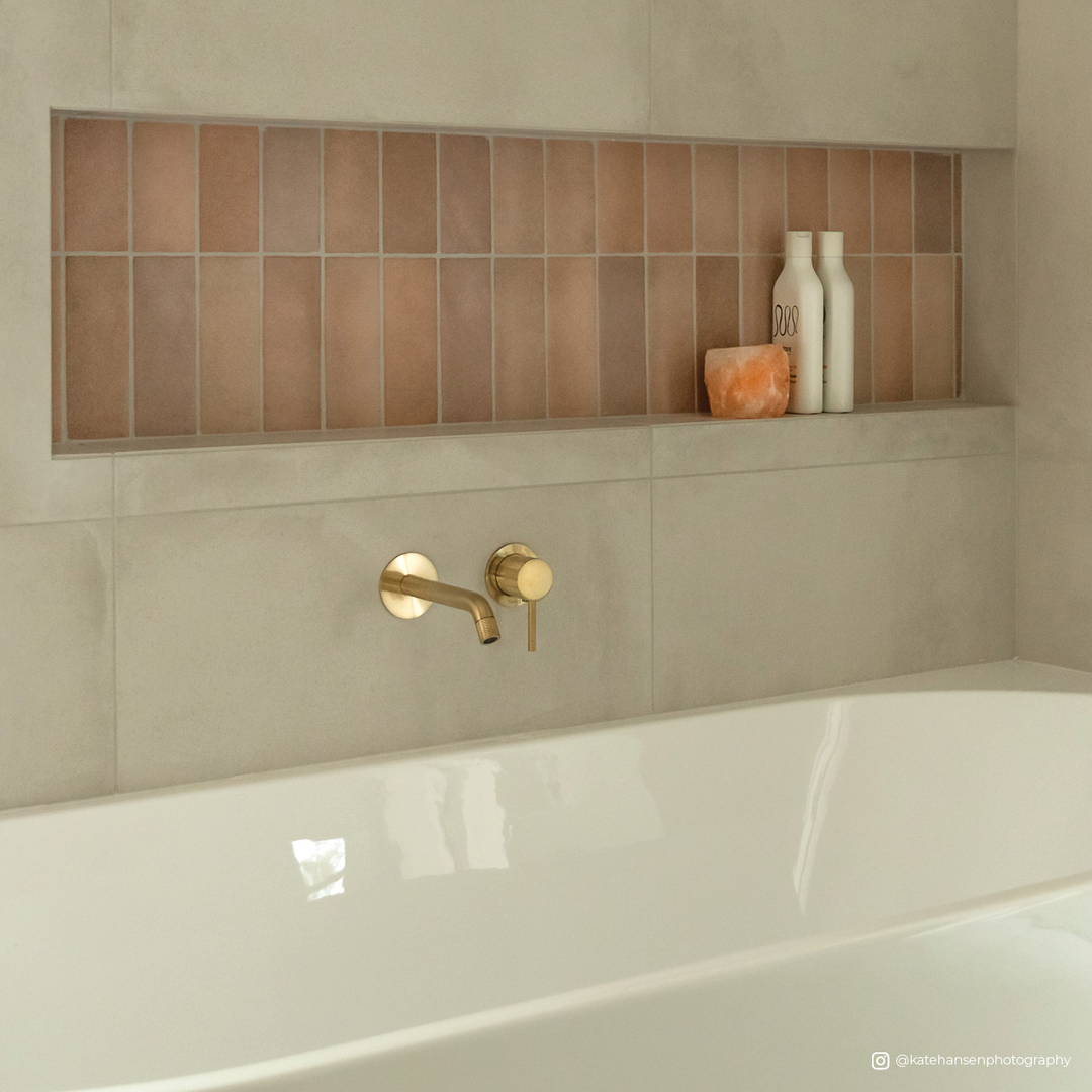 Fienza Axle Basin/Bath Wall Mixer With 200Mm Outlet Round Plates Urban Brass