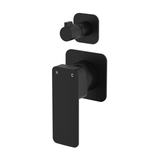 Fienza Tono Wall Diverter Mixer Dress Kit Small Square Plates - Matte Black Lf Sus304
