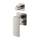 Fienza Tono Wall Diverter Mixer Dress Kit Small Square Plates - Brushed Nickel Lf Sus304