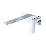 Fienza Tono Basin/Bath Wall Mixer 200Mm Outlet Set Large Square Plates Chrome