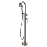 Fienza Tono Floor Mounted Bath Mixer With Hand Shower Brushed Nickel