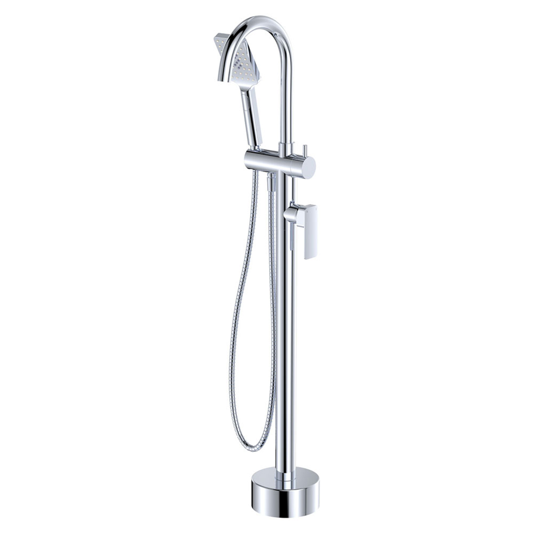 Fienza Tono Floor Mounted Bath Mixer With Hand Shower Chrome