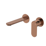 Fienza Empire Slim Basin/Bath Wall Mixer Set Round Plates 160mm - Brushed Copper Lf