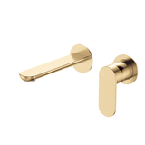 Fienza Empire Slim Basin/Bath Wall Mixer Set Round Plates 160mm - Urban Brass Lf