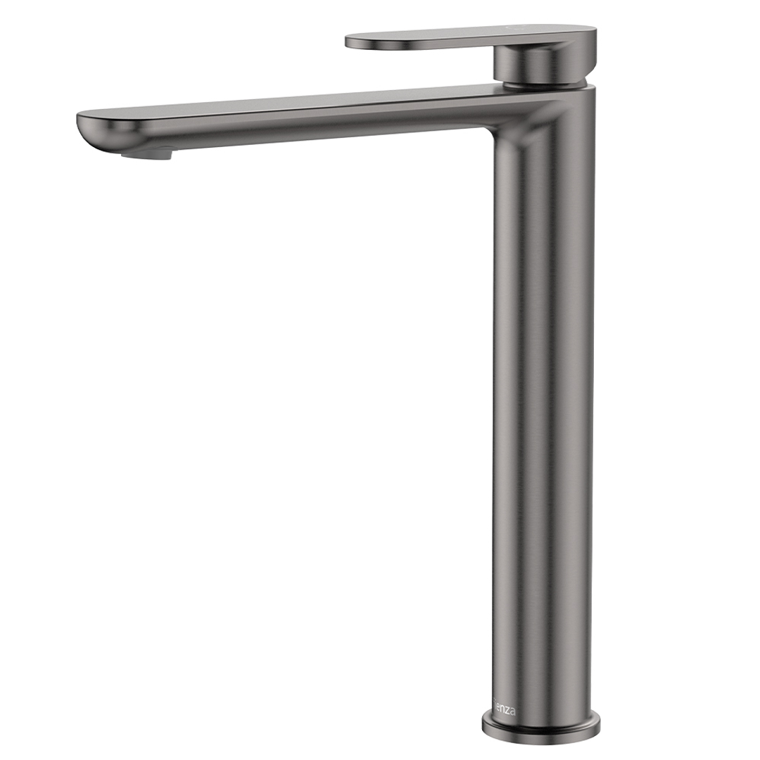 Fienza Empire Slim Tall Basin Mixer Cold Start - Gunmetal Lf