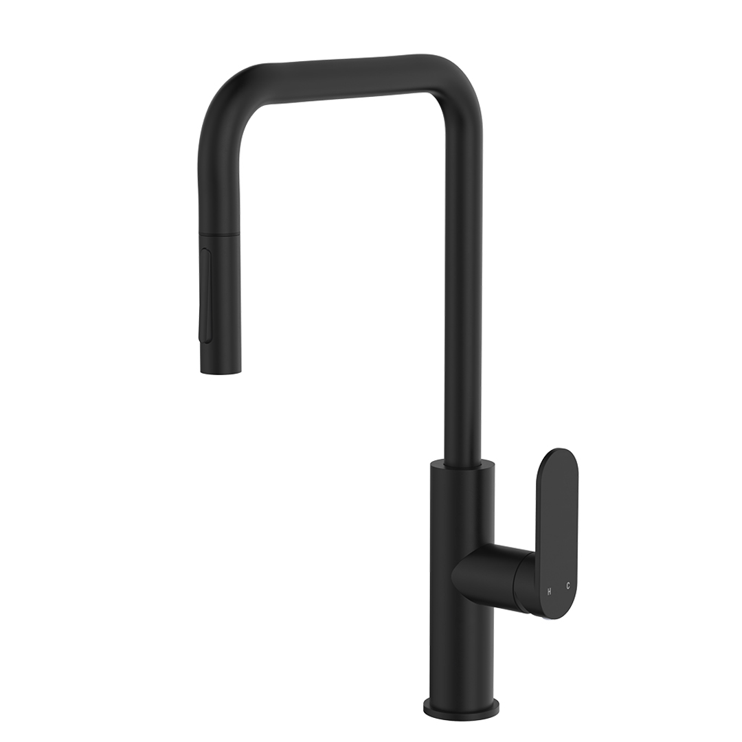 Fienza Empire Slim Pull Out Sink Mixer - Matte Black Lf