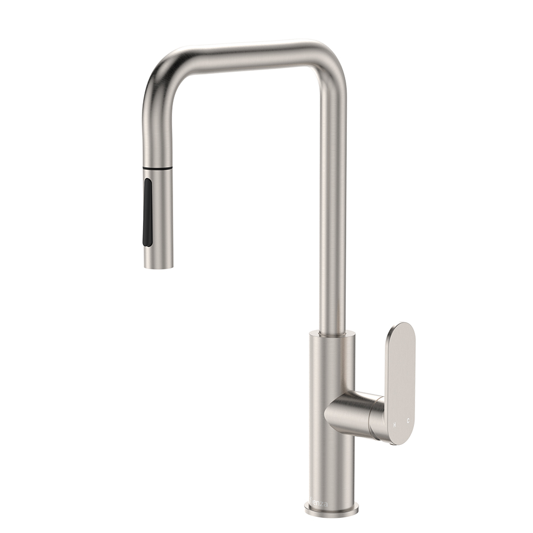 Fienza Empire Slim Pull Out Sink Mixer - Brushed Nickel Lf