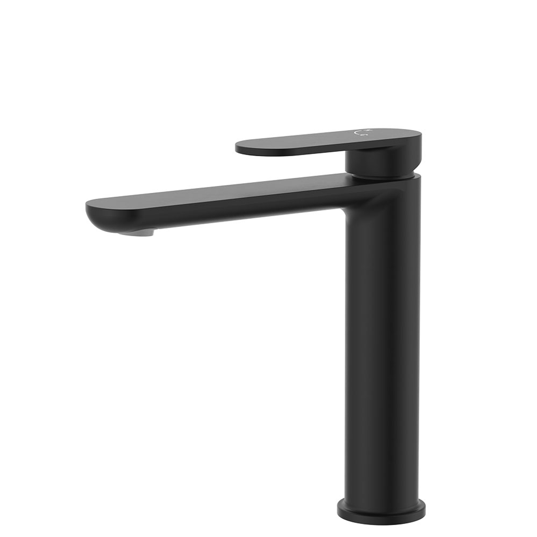 Fienza Empire Slim Medium Basin Mixer Cold Start - Matte Black Lf