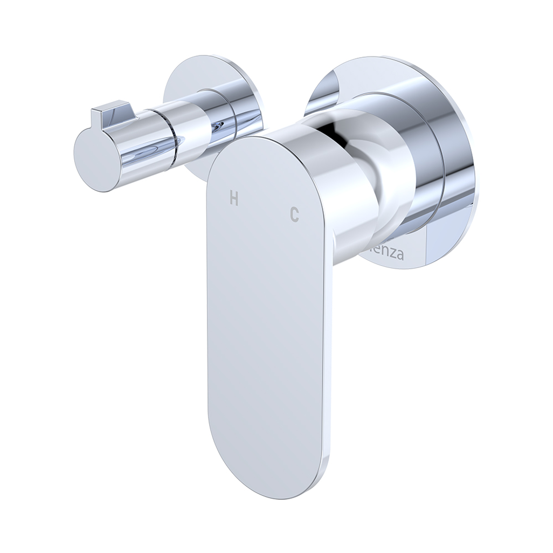 Fienza Empire Slim Wall Diverter Mixer Small Round Plates Horizontal - Chrome Lf