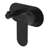 Fienza Empire Slim Wall Diverter Mixer Large Oval Plate Horizontal - Matte Black Lf
