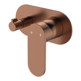 Fienza Empire Slim Wall Diverter Mixer Large Oval Plate Horizontal - Brushed Copper Lf