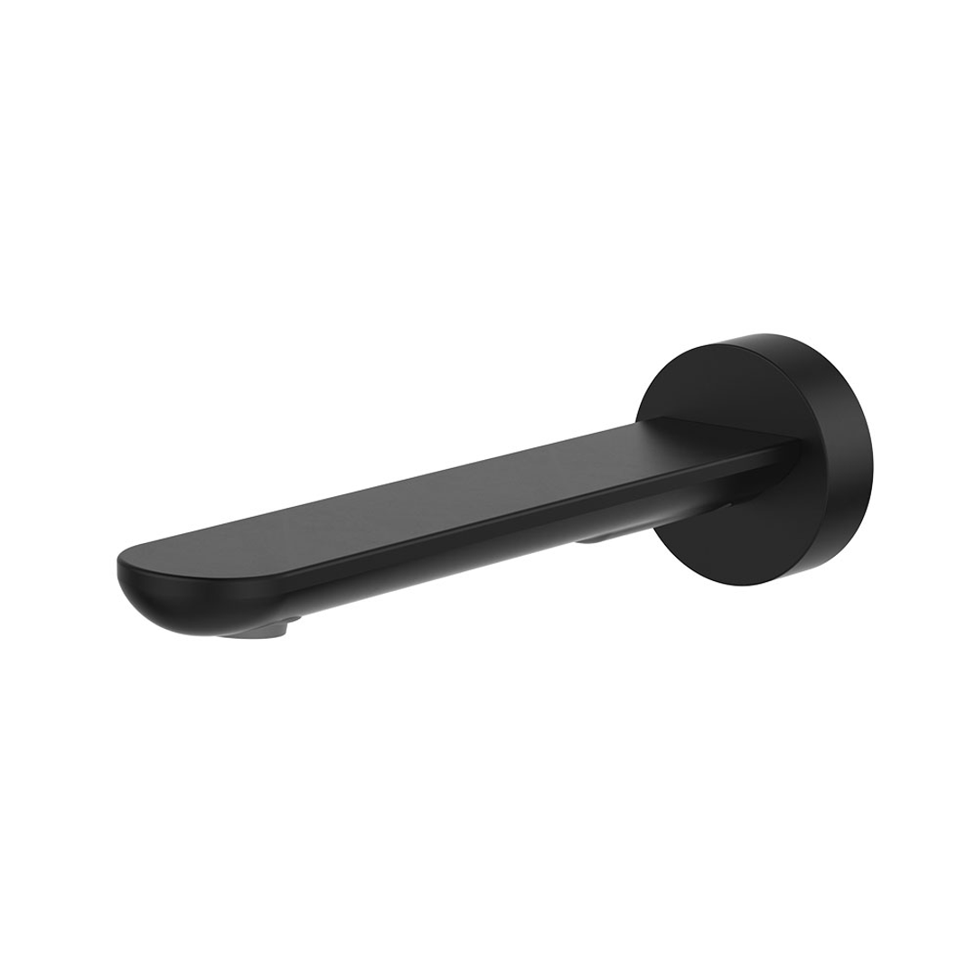 Fienza Empire Slim Wall Basin/Bath Outlet 180mm Round Plate - Matte Black Lf