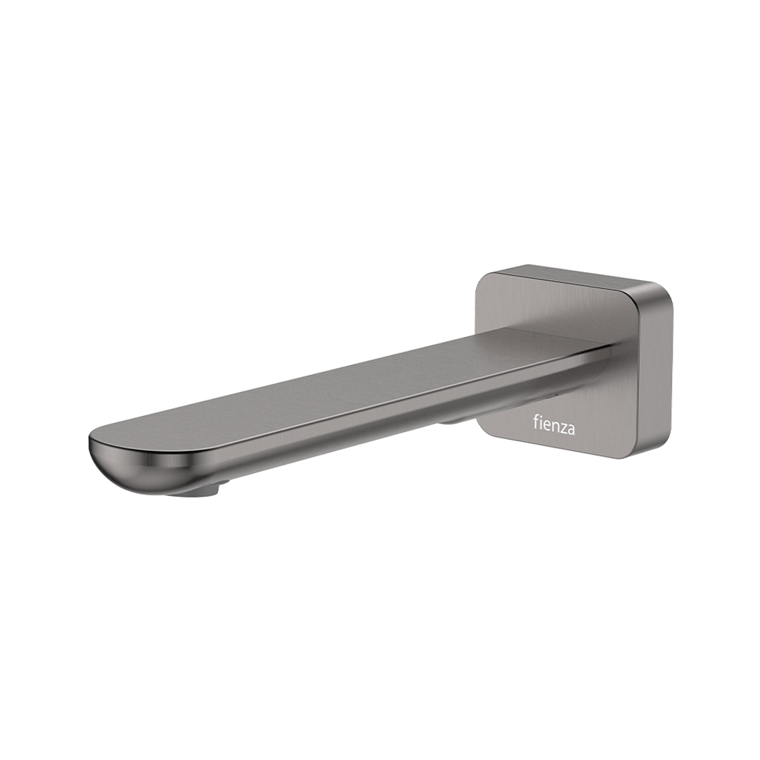 Fienza Empire Slim Wall Basin/Bath Outlet 180mm Square Plate - Gunmetal Lf
