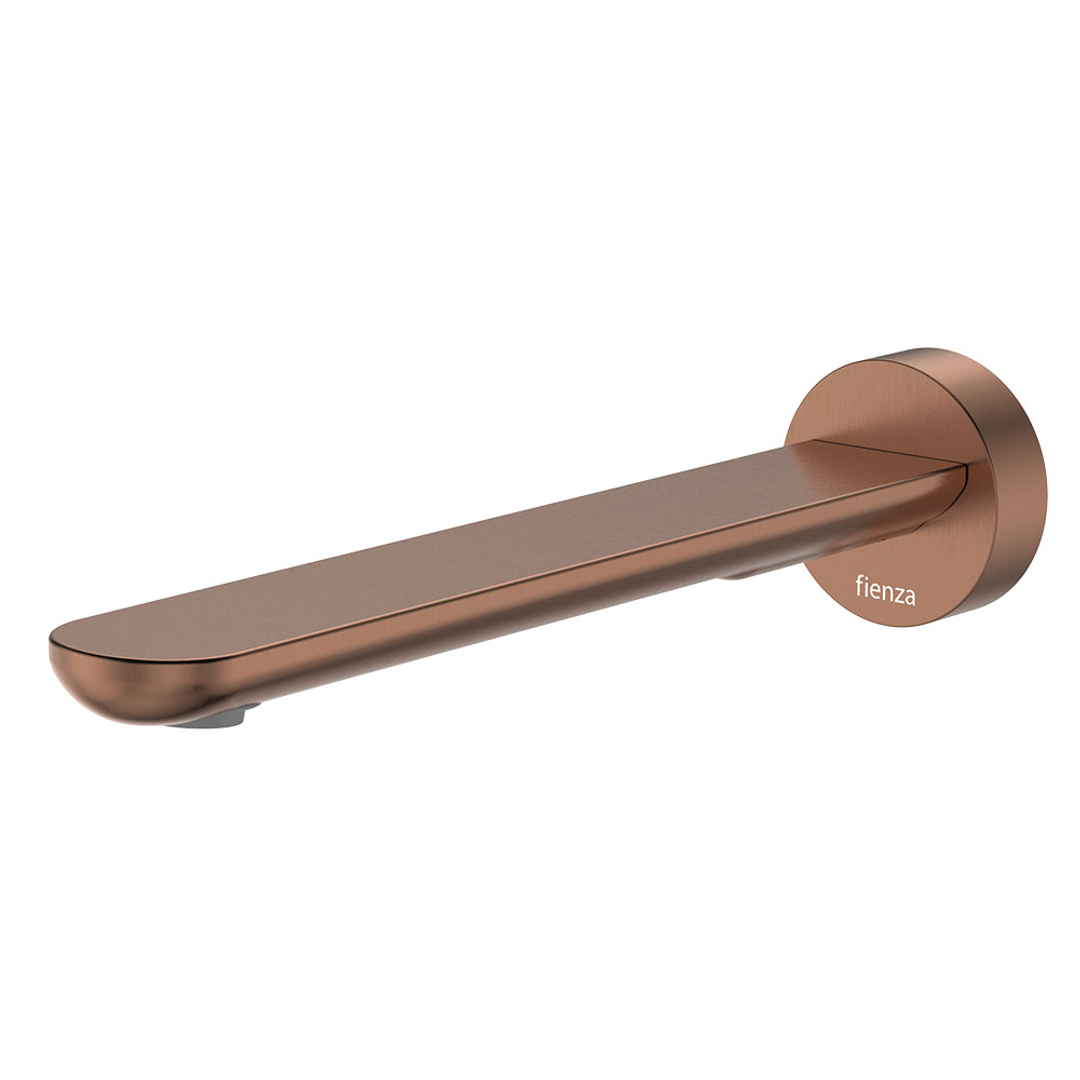 Fienza Empire Slim Wall Bath/Basin Outlet 220mm Round Plate - Brushed Copper Lf