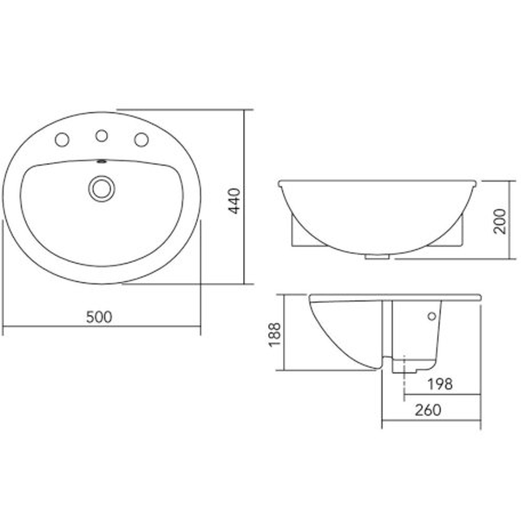 Stylus Venecia Semi-Recessed Caroma Basin 3Th White