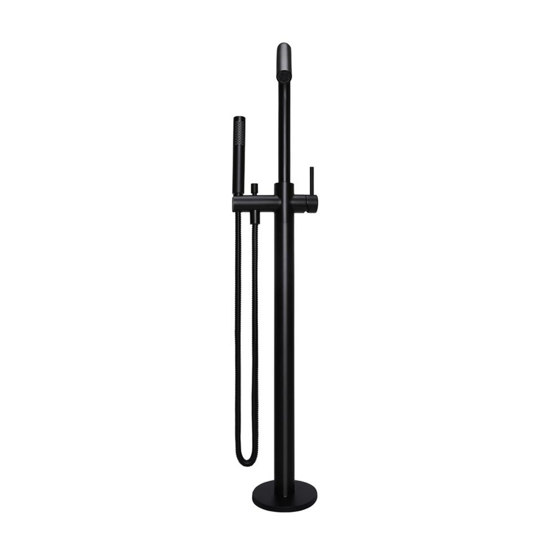 Meir Round Freestanding Bath Spout And Hand Shower - Matte Black