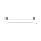 Nero Opal Single Towel Rail - Gunmetal 600mm