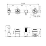 Serenity Nero Shower System With Spout Body Only