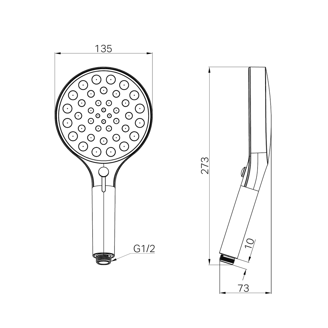 Serenity Hand Nero Shower - Chrome