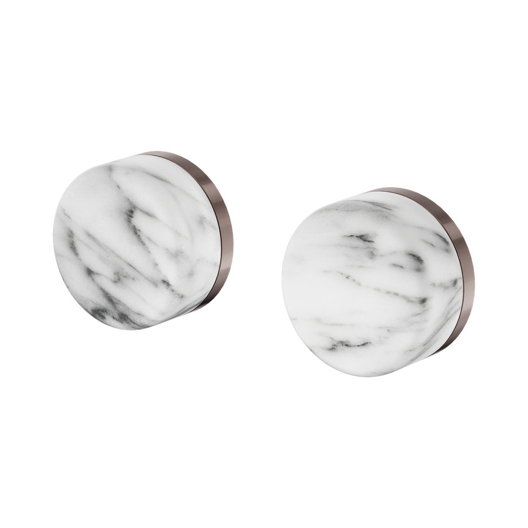 Nero Serenity Wall Top Assembly Brushed Bronze - Arabescato Corchia Handle