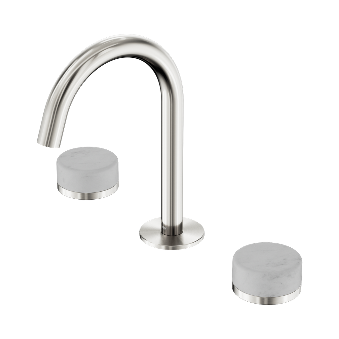 Nero Serenity Basin Set Arc Spout Brushed Nickel - Carrara Handle