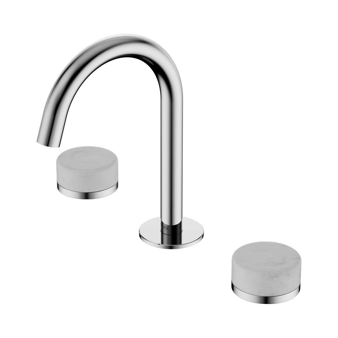 Nero Serenity Basin Set Arc Spout Chrome - Carrara Handle