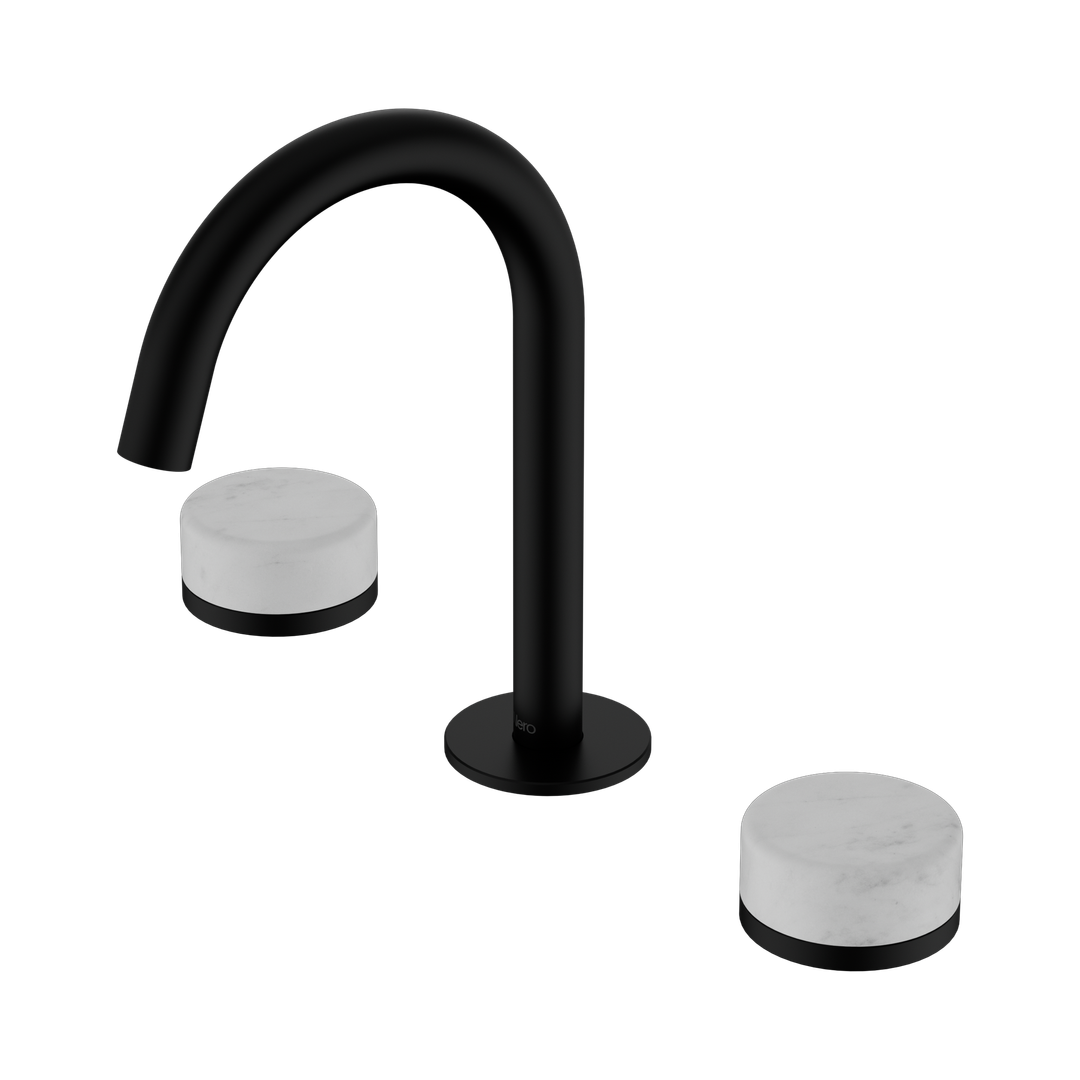 Nero Serenity Basin Set Arc Spout Matte Black - Carrara Handle