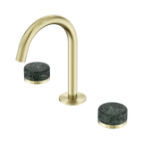 Nero Serenity Basin Set Arc Spout Brushed Gold - Verde Alpi Handle