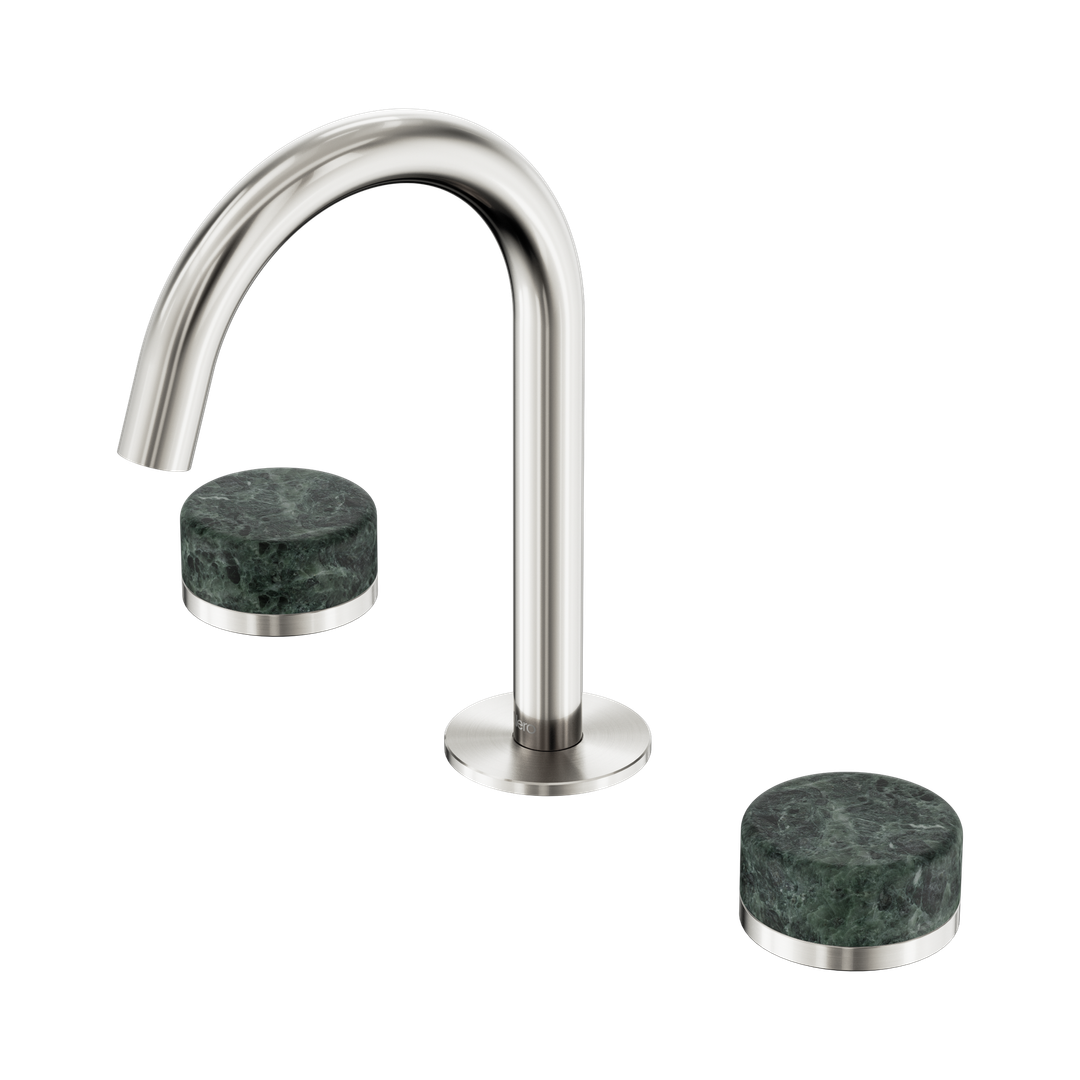 Nero Serenity Basin Set Arc Spout Brushed Nickel - Verde Alpi Handle